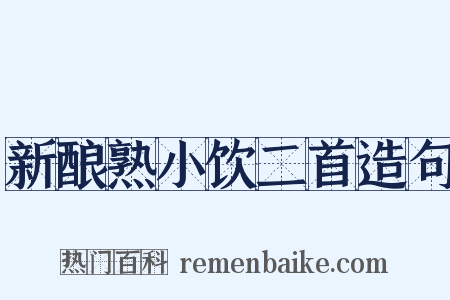 新酿熟小饮二首造句是什么意思的图片